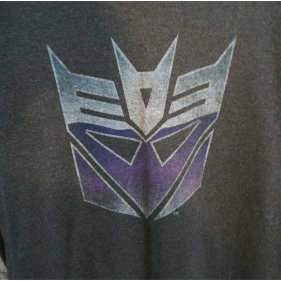 Medium Transformers T-shirt Dark Heather Grey Decepticon Megatron Optimus Prime - Picture 3 of 5